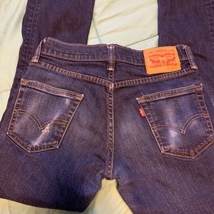 Levi’s dark walk distressed 511